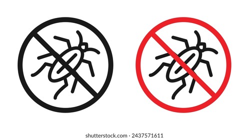 Conjunto de iconos de vector de control de infestación de insectos. Símbolo de vector de administración de errores para diseño de IU.