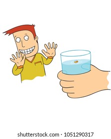 insect inside a glass of water