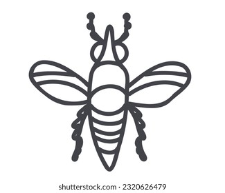 Insect isolated on white background, doodle vector illustration
