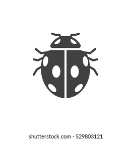 Insect, ladybird beetle  icon vector, filled flat sign, solid pictogram isolated on white. Symbol, logo illustration