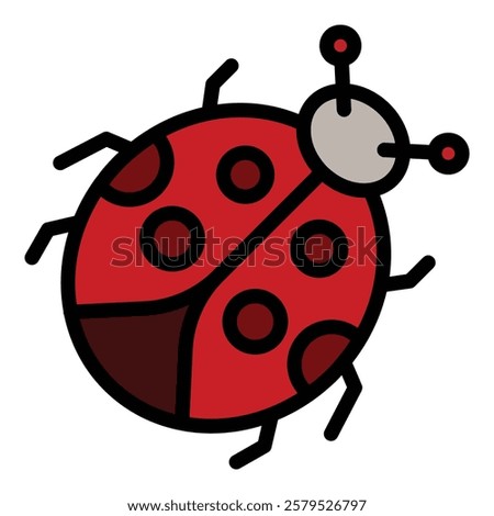 Insect ladybird icon. Outline Insect ladybird vector icon for web design isolated on white background color flat