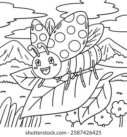 Insect Ladybug Animal Coloring Page for Kids 