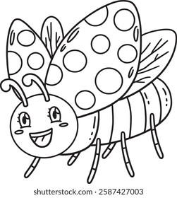 Insect Ladybug Animal Isolated Coloring Page 