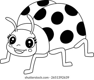 Inseto Ladybug animal isolado colorir Página 