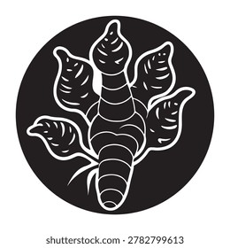 Insect like bug creature with multiple legs and body segments in white outline on dark circular background