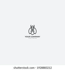 insect line art mascot character