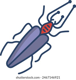 Insect linear color vector illustration