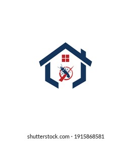 insect logo and house vector creative design