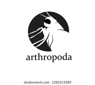 Insect logo vector design in black and white colors