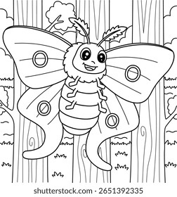 Insect Luna Moth Animal Coloring Page for Kids 