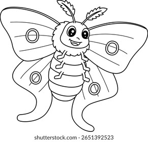Insect Luna Moth Animal Isolated Coloring Page 