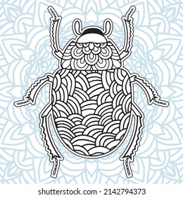 Insect Mandala colorear páginas.
Diseños de animales para aliviar el estrés