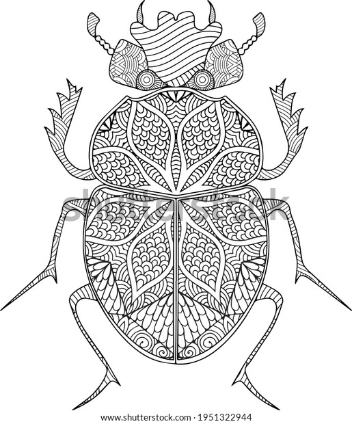 Insect Mandala Vector Coloring Page Stock Vector (Royalty Free ...