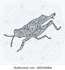 Insect Mandala Vector. Elementos decorativos de época. Patrón oriental, ilustración vectorial.