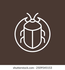 insect mascot beetle line logo design vector