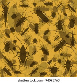 Insect and microbe environment colorful illustration background vector