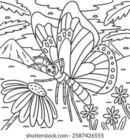 Insect Monarch Butterfly Animal Coloring Page 