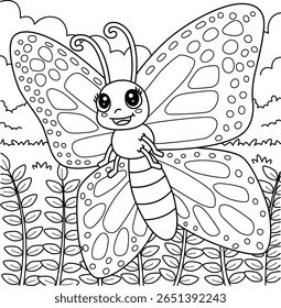 Insect Monarch Butterfly Animal Coloring Page 