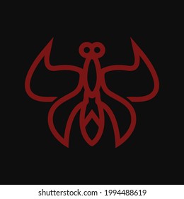 Insect Mono line logo graphic design vector illustration