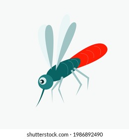 Insect mosquito on a white background close-up. An isolated element.