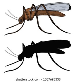 Insect Mosquito Pest Silhouette Stock Vector (Royalty Free) 1387695338 ...