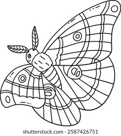 Insect Moth Animal Isolated Coloring Page for Kids