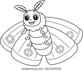 Insect Moth Animal Isolated Coloring Page for Kids
