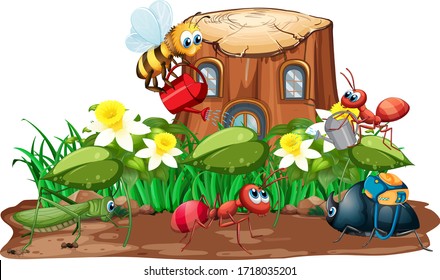 Insect in the nature illustration