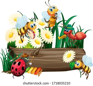 Insect in nature on white background illustration