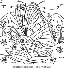 Insect Painted Lady Butterfly Animal Coloring Page