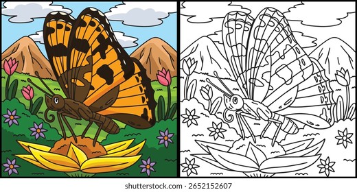 Inseto pintado Lady borboleta animal ilustração 