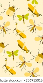 Insect pattern background. Insect illustration pattern. Insect background. Perfect for fabrics, print, textile, wallpaper, and decor. SSTKbackgrounds