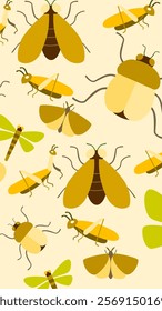 Insect pattern background. Insect illustration pattern. Insect background. Perfect for fabrics, print, textile, wallpaper, and decor. SSTKbackgrounds