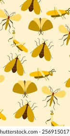 Insect pattern background. Insect illustration pattern. Insect background. Perfect for fabrics, print, textile, wallpaper, and decor. SSTKbackgrounds