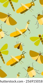 Insect pattern background. Insect illustration pattern. Insect background. Perfect for fabrics, print, textile, wallpaper, and decor. SSTKbackgrounds