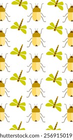 Insect pattern background. Insect illustration pattern. Insect background. Perfect for fabrics, print, textile, wallpaper, and decor. SSTKbackgrounds