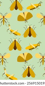 Insect pattern background. Insect illustration pattern. Insect background. Perfect for fabrics, print, textile, wallpaper, and decor. SSTKbackgrounds