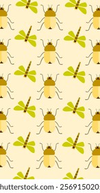 Insect pattern background. Insect illustration pattern. Insect background. Perfect for fabrics, print, textile, wallpaper, and decor. SSTKbackgrounds