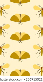 Insect pattern background. Insect illustration pattern. Insect background. Perfect for fabrics, print, textile, wallpaper, and decor. SSTKbackgrounds