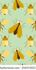 Insect pattern background. Insect illustration pattern. Insect background. Perfect for fabrics, print, textile, wallpaper, and decor. SSTKbackgrounds