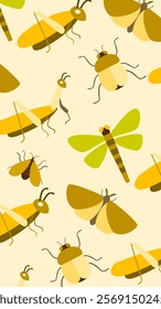 Insect pattern background. Insect illustration pattern. Insect background. Perfect for fabrics, print, textile, wallpaper, and decor. SSTKbackgrounds