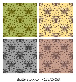 Insect pattern. Cockroach style. Vector seamless.