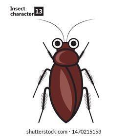 Insect, pest illustration. Cockroach illustration, vector data