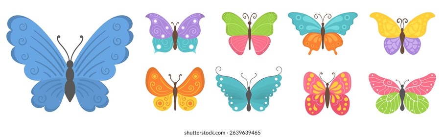 Insect pollination in a vibrant decorative environment butterflies fluttering natural fauna art serene summer beauty fly elegant rainbow graceful outdoors spring illustration wildlife

