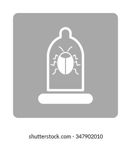 Insect Protection vector icon. Style is flat rounded square button, white and silver colors, white background.
