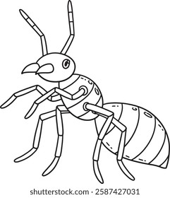 Insect Red Fire Ant Animal Isolated Coloring Page 