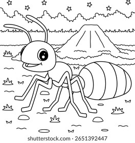 Inseto Red Fire Ant Animal colorir página para crianças 