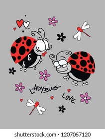 Insect red ladybug, ladybug love 