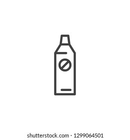 Insect repellent bottle line icon. linear style sign for mobile concept and web design. Pest control spray outline vector icon. Symbol, logo illustration. Pixel perfect vector graphics