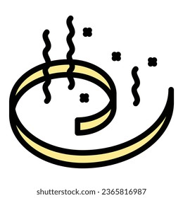 Insektenschutzsymbol-Umriss-Vektorgrafik. Biss Control. Cute elektrische Farbe flach